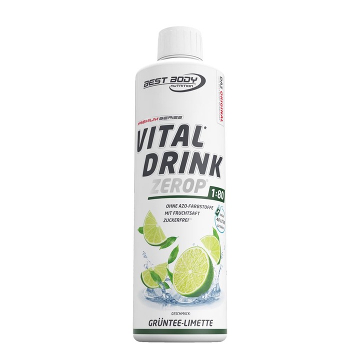 Concentrat Vital Drink Zerop Best Body Nutrition - 500 ml - Ceai verde lime