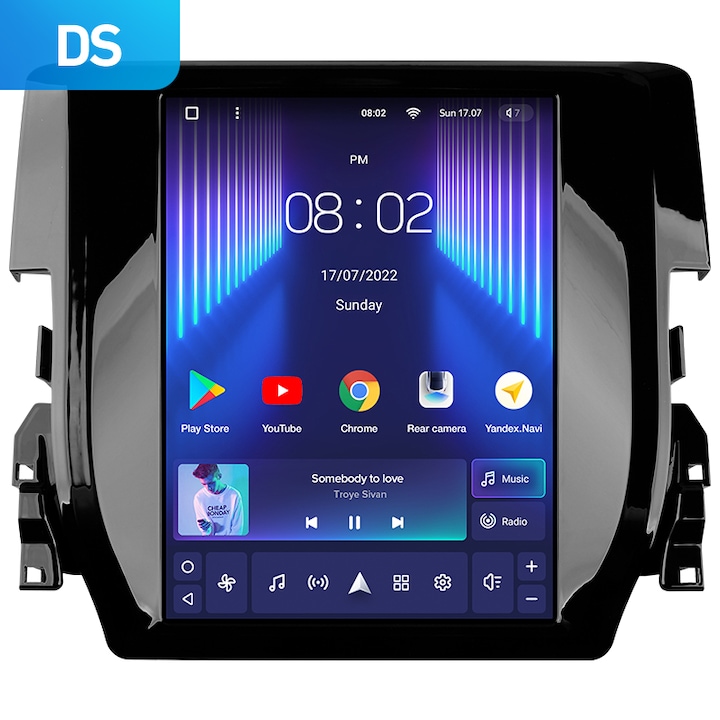 Navigatie Auto Teyes Tip Tesla TPRO 2 Honda Civic 10 2015-2020 4+64GB 9.7" QLED Octa-core 1.8Ghz, Android 4G Bluetooth 5.1 DSP