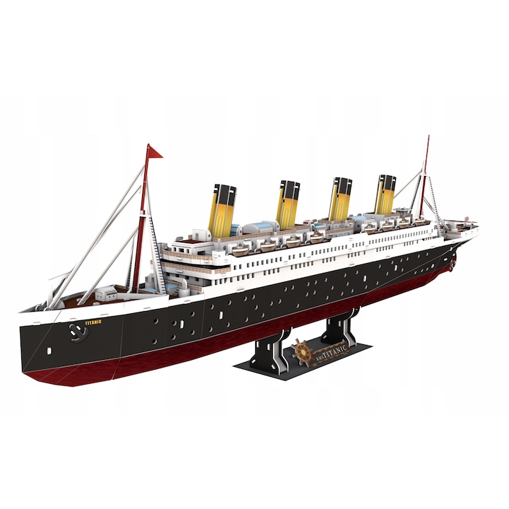 Puzzle 3D, Cubic Fun, Nava Titanic, pentru copii si adulti, 88x10.4x24.6 cm, 282 piese, Multicolor