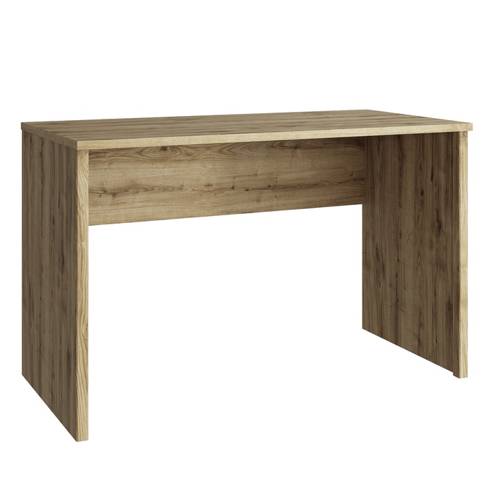 Компютърно бюро, Bortis, цвят дъб, кафяво, издръжливо и модерно, идеално за детски стаи, всекидневни, офиси, изработено от MDF и DTD материал, 120x60x75, 6 см