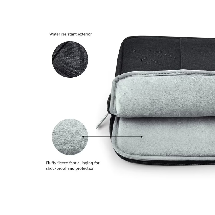 Husa de Protectie si Transport pentru Laptop/Tableta, Dimensiune maxima 13", Universala, Interior captusit cu microfibra, Textil, Negru