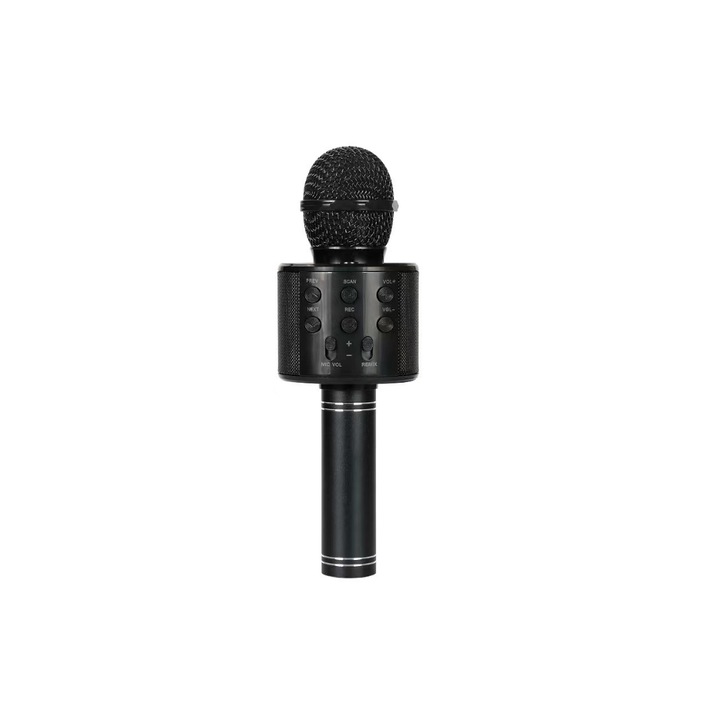 Детски караоке микрофон Selling Depot® Black с Bluetooth, USB, слот за SD карта, съвместим с IOS, Android, компютър, таблет