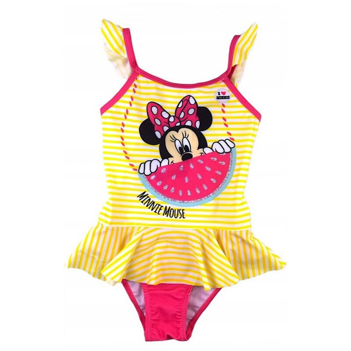 Costum de baie intreg, 88% poliester, I love Minnie, multicolor