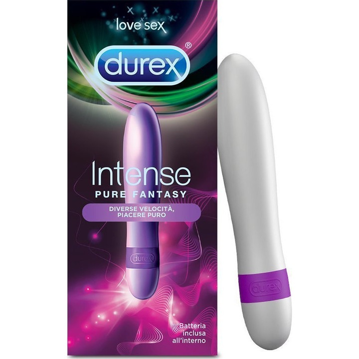 Вибратор Durex Intense Pure Fantasy, Стимулация на клитора, Безшумен, 9 см, Бял