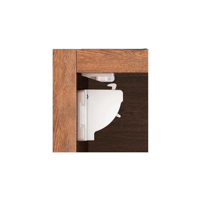 Incuietoare de siguranta pentru sertar sau dulap cu magnet, Beartop, set de 10 bucati, alb