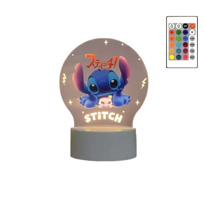 LED éjszakai fény, öltés, 16 szín, távirányítóval, USB tápegységgel vagy 3 db AA elemmel