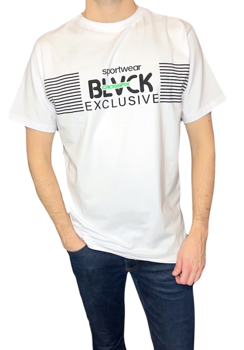 Férfi póló, fehér, kerek nyakú, L INTL