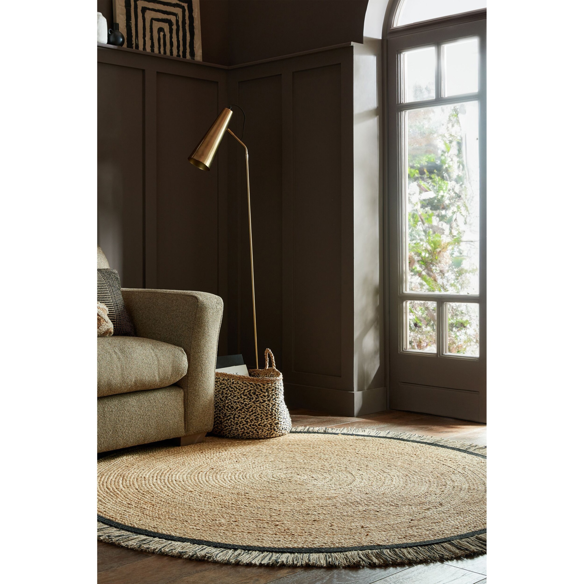 Covor rotund Flair Rugs Kahana, 180 x 180 cm, 2400 g/m², 78% Iuta