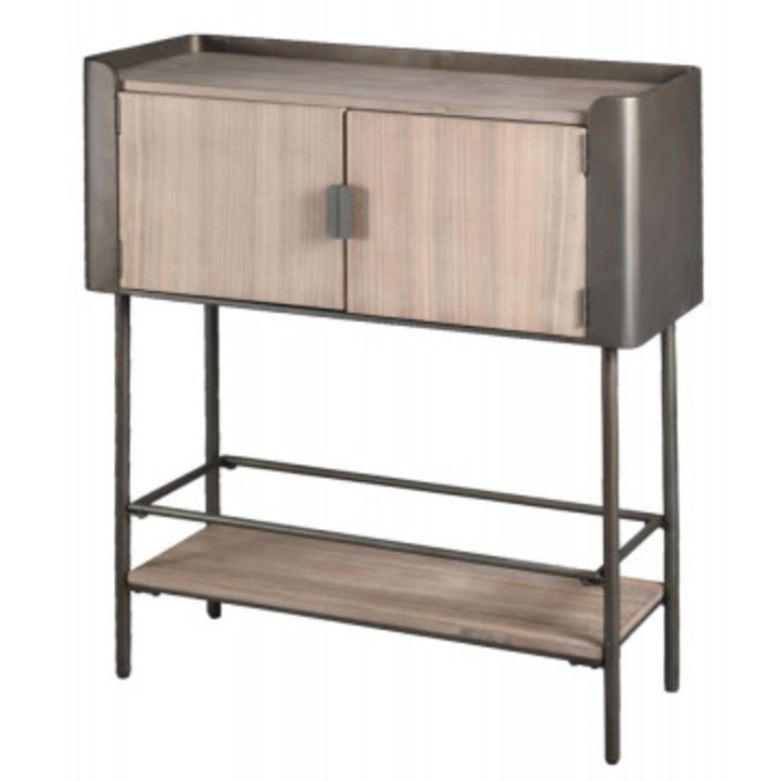 Comoda maro / gri din metal si lemn de brad, 100 x 42 x 110 cm, Toronto Mauro Ferreti