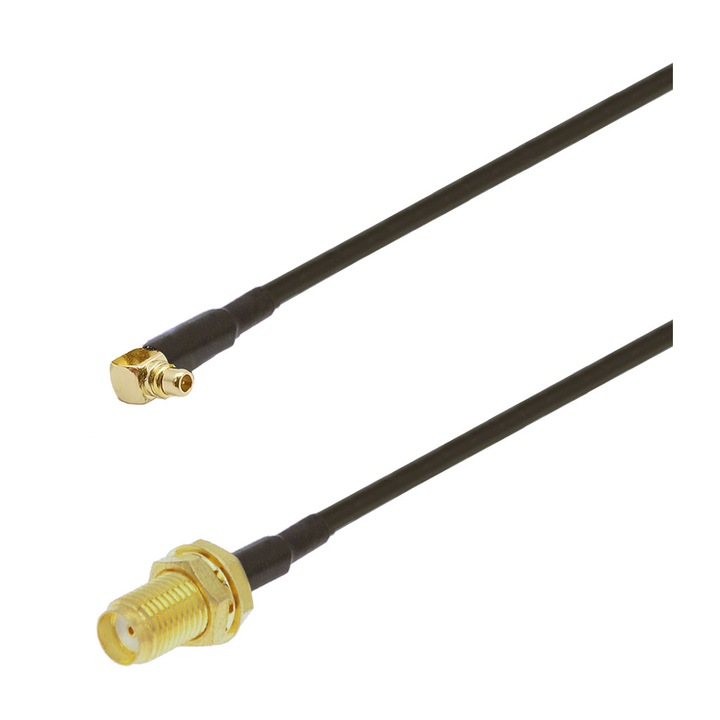 Cablu adaptor RF pigtail MMCX male SMA female 30cm pentru conectare modem la antena GSM 3G 4G GPS WIFI LORA
