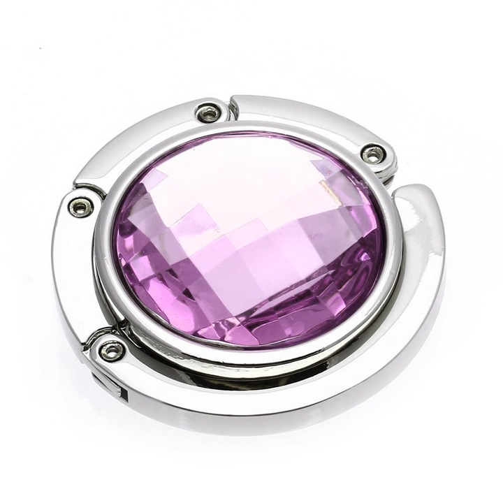 Carlig pentru geanta mov de mana, metal, masa, 8 cm, Dalimag