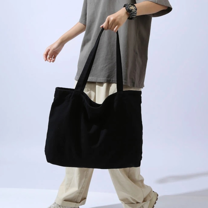 Geanta Tote din Bumbac, Ledera, tip Shopper, Sacosa, Panza model
