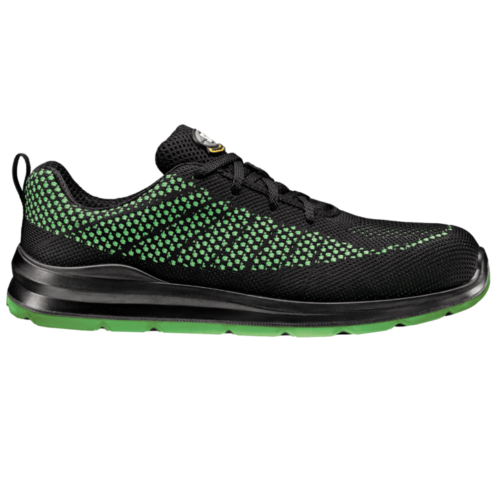 Pantofi de lucru si protectie S1PS Magic Fobia, usori, respirabili, bombeu si lamela din material compozit, negru cu verde, marimea 40