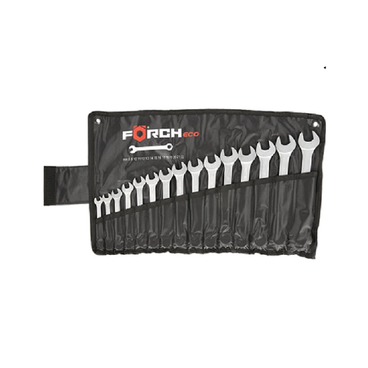16 db-os kombinált kulcs készlet ECO FORCH tokban, 8-22 mm