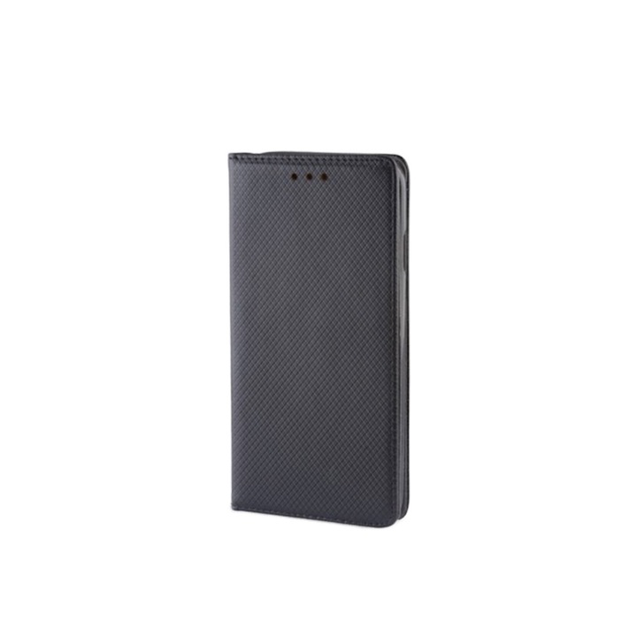 Калъф-книга, съвместим със Samsung Galaxy J3 2016 (J320), първокласна флип книга с магнитно затваряне и функция стойка, джоб за карта, черен