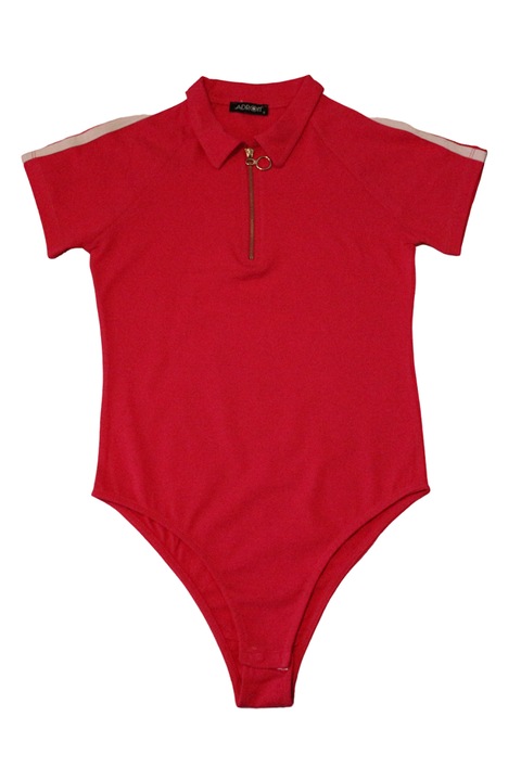 Body, Adrom, Imprimeu uni, cu fermoar, Rosu aprins