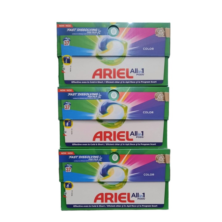 Ariel All in 1 Pods Color Mosókapszula, 3x37 kapszula, 111 mosás