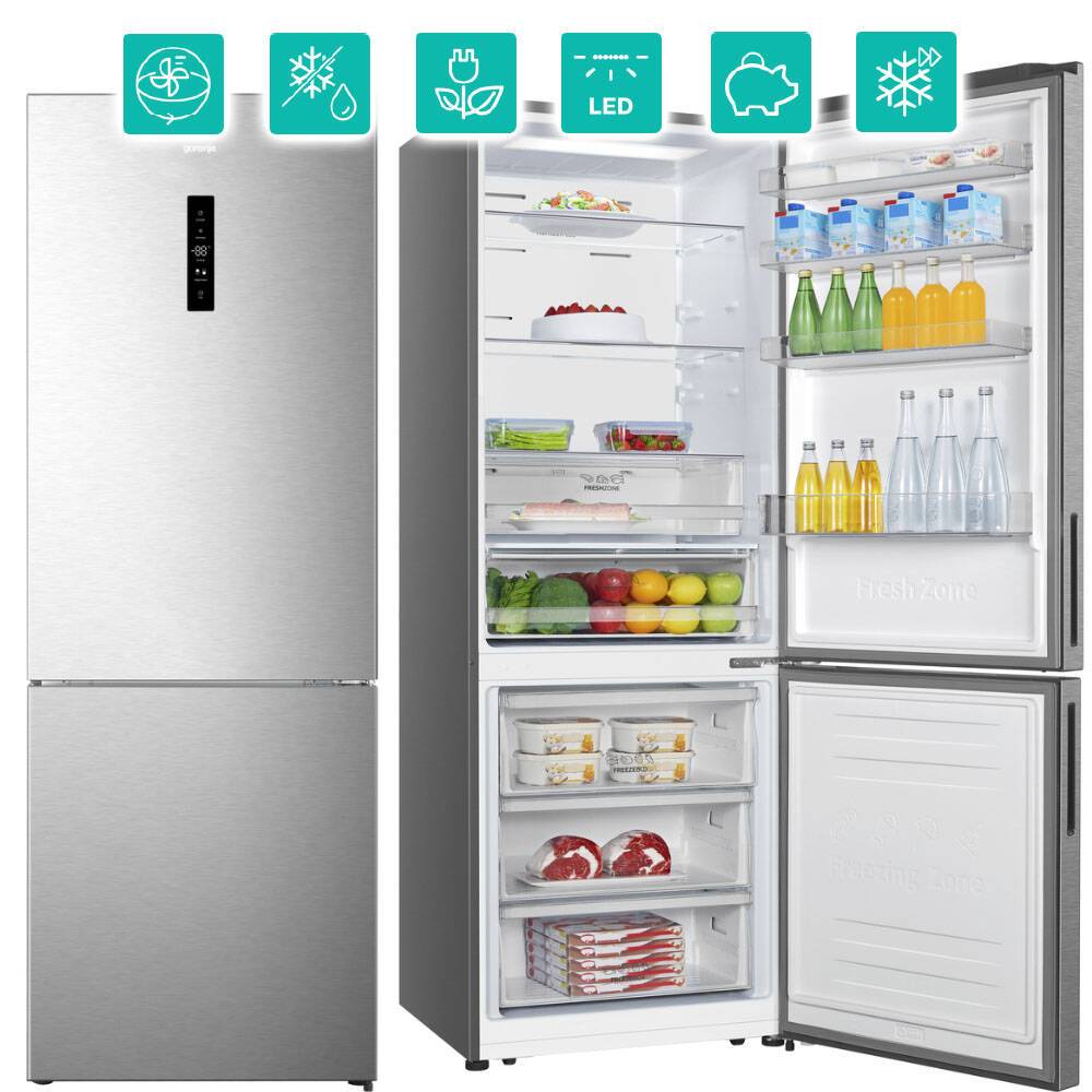 Combina Frigorifica Gorenje NRK720CAXL4, Clasa C, No Frost, 70 Cm