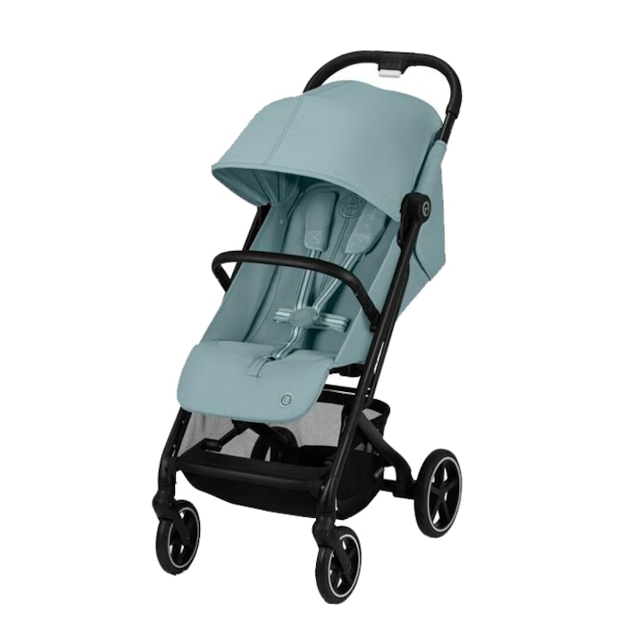 Детска количка Cybex Gold Beezy Stormy Blue, Черна рамка, Светлосин