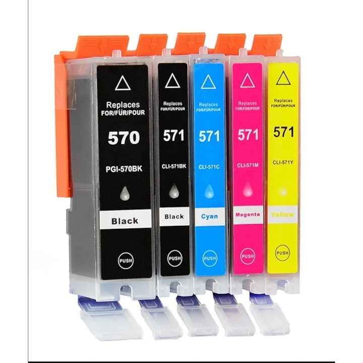 4 db Tintapatron készlet, kompatibilis Canon Pixma MG5750 XL PGI570XL BK, CLI 571XL BK, C, M, Y
