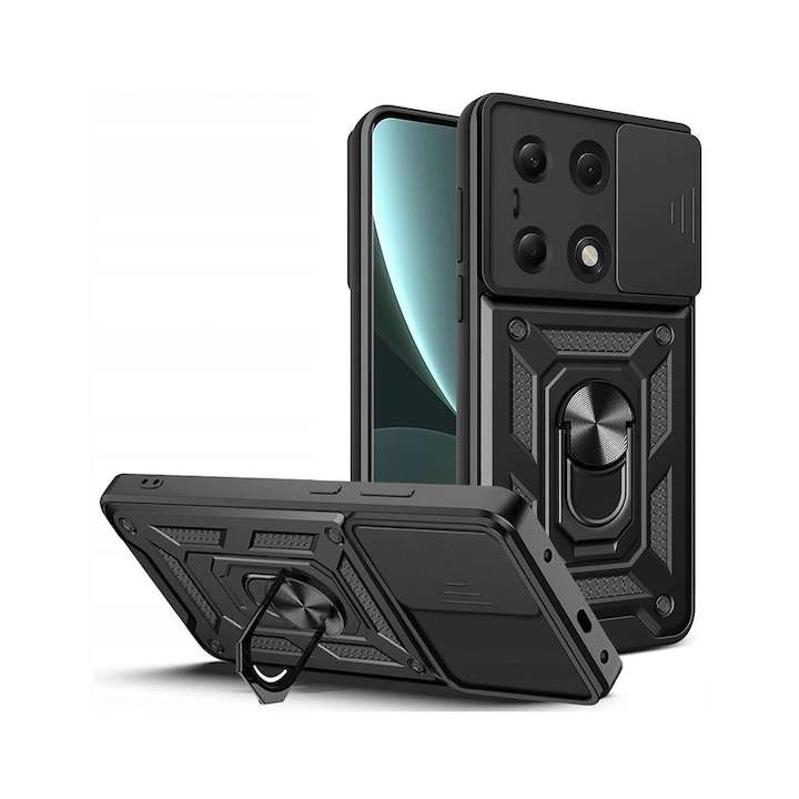 Tok Xiaomi Redmi Note 13 Pro 4G / Poco M6 Pro 4G készülékhez - Techsuit CamShield sorozat - fekete