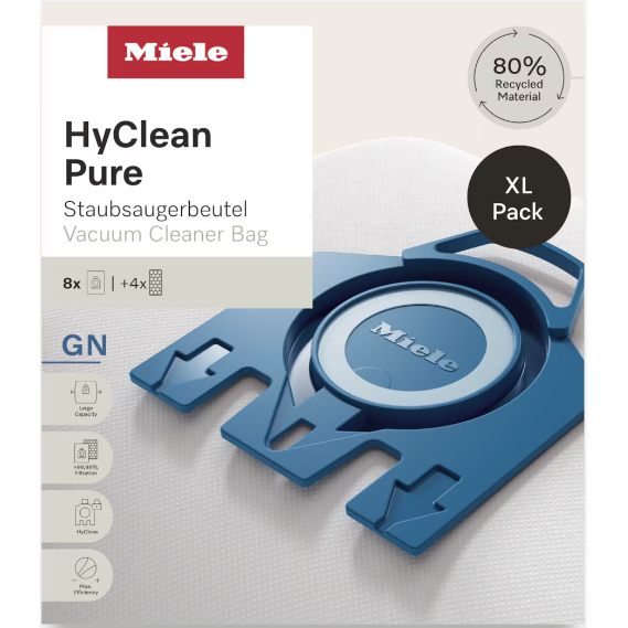 Pachet 8 saci aspirator Miele HyClean Pure GN, 8 saci, 2 filtre motor, 2 filtre evacuare