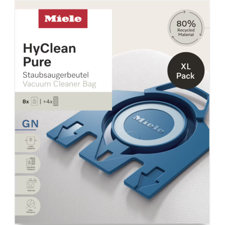 Pachet 8 saci aspirator Miele HyClean Pure GN, 8 saci, 2 filtre motor, 2 filtre evacuare