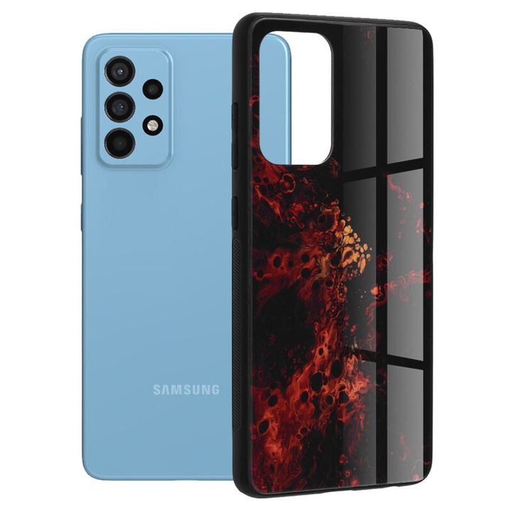 Защитен калъф, съвместим със Samsung Galaxy A52 4G/5G/A52s 5G, Glaze Series, TPU, Red Nebula, Multicolor