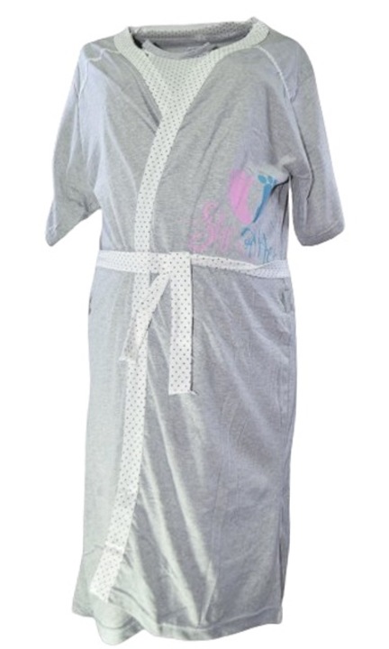 Camasa de noapte pentru alaptat cu halat Sevgi 680A, Alb 106937