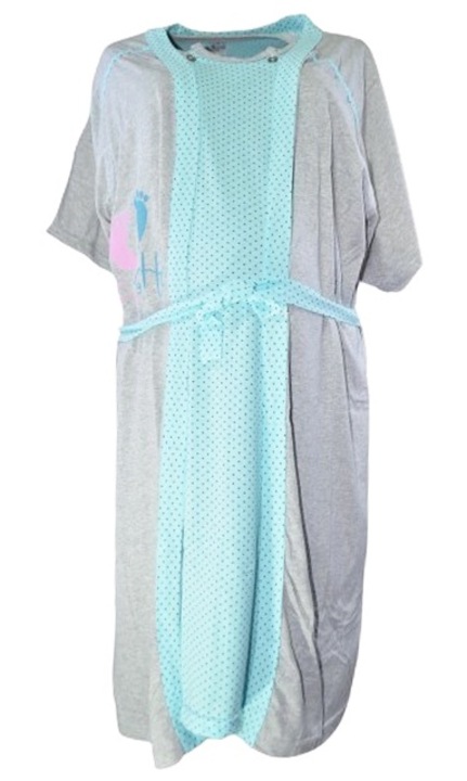Camasa de noapte pentru alaptat cu halat Sevgi 680, Albastru 106934