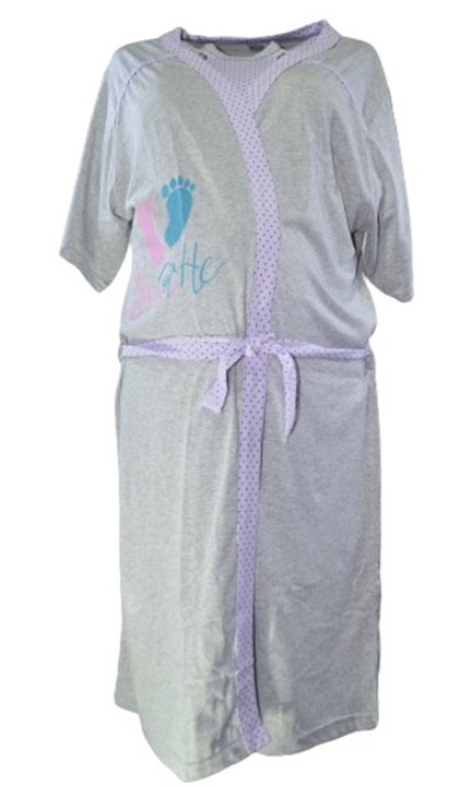 Camasa de noapte pentru alaptat cu halat Sevgi 680M, Mov 106940