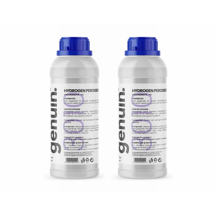Set - 2 x Apa Oxigenata 3%, Genuin 1L
