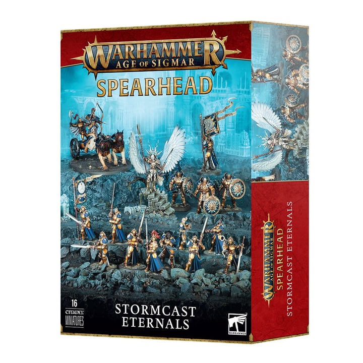 Разширение на играта Warhammer Age of Sigmar Game Expansion Spearhead Stormcast Eternals Games Workshop 16 Build Models Grey