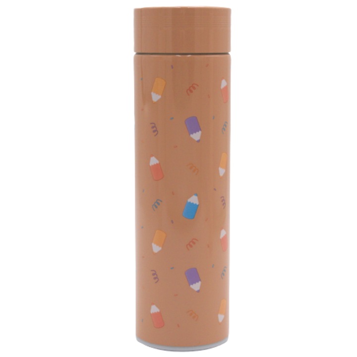 Thermos cu sita pentru ceai, maro, 500 ml, inox