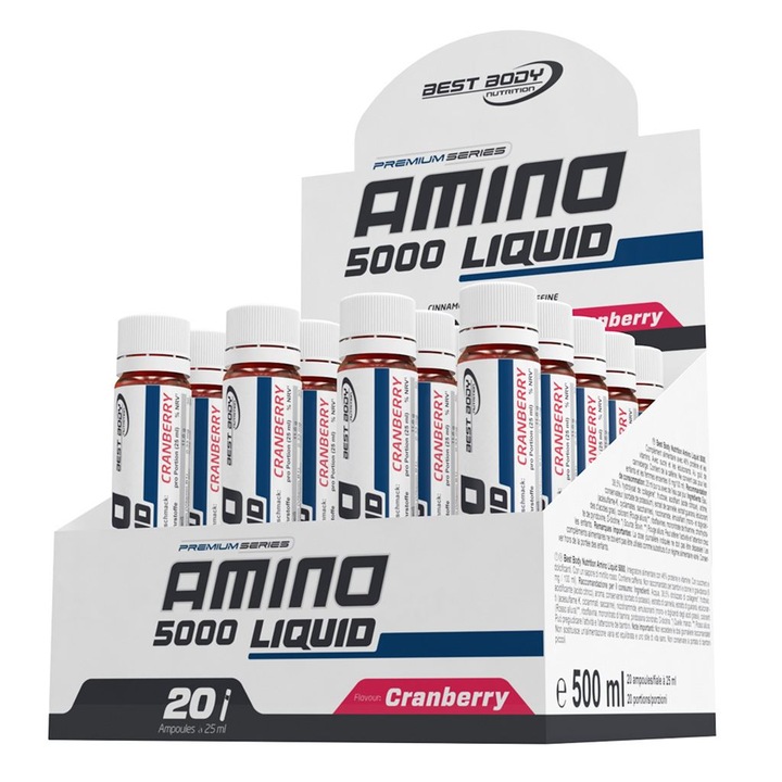 Best Body Nutrition aminosav fiolák Amino Liquid 5000 - 20 x 25 ml - Áfonya