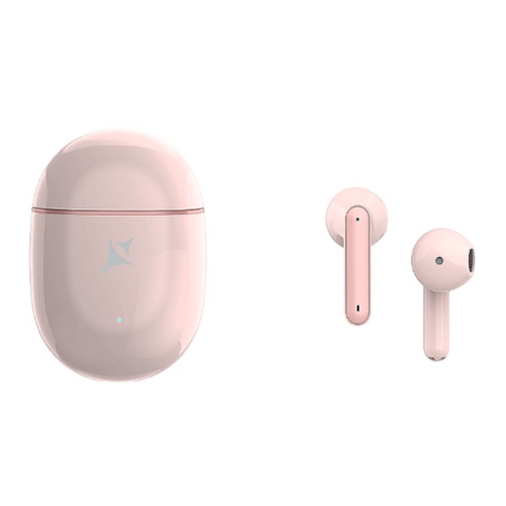 Casti True Wireless Allview ATW-01, Bluetooth, Touch Control, Roz