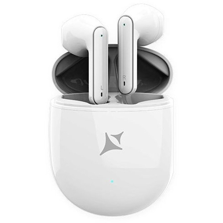 Casti True Wireless Allview ATW-01, Bluetooth, Touch Control, Alb