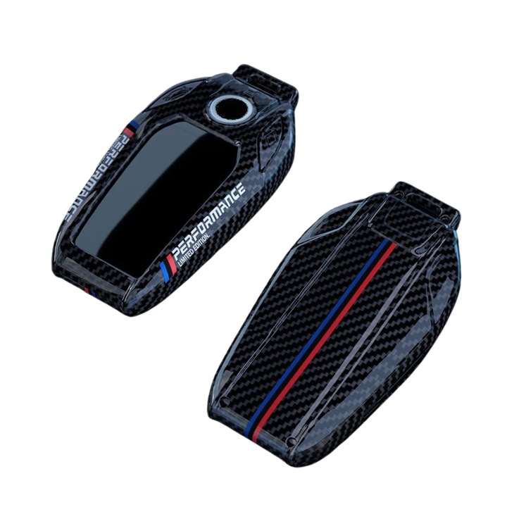 Husa cheie inteligenta cu display AUTOTOB®, SmartKey BMW Seria 3 G20 Seria 5 G30 X5 G05 X6 G06, plastic ABS, negru