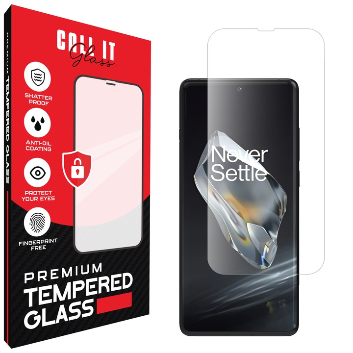 Call It Glass védőfólia OnePlus Ace Pro 5G-hez, prémium típus, rendkívül átlátszó, teljes telepítési készlet, törésgátló, ütésálló, rugalmas és kemény, teljes képernyős kijelző, fekete képernyőzár nélkül, átlátszó üveg