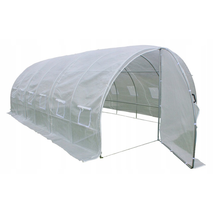 BLOMSTER alagút üvegház, műanyag kerti alagút, fehér 6x3 m