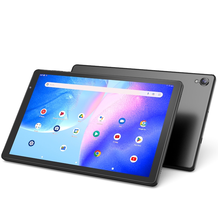 ILIKE 10.1" таблет, Android 12, за таблети Google GMS, таблет със защитен калъф, 2 GB RAM, 32 GB ROM, 10.1-инчов IPS екран с HD резолюция, 2 MP камера, 6000mAh батерия, Wi-Fi 6, GPS, сив