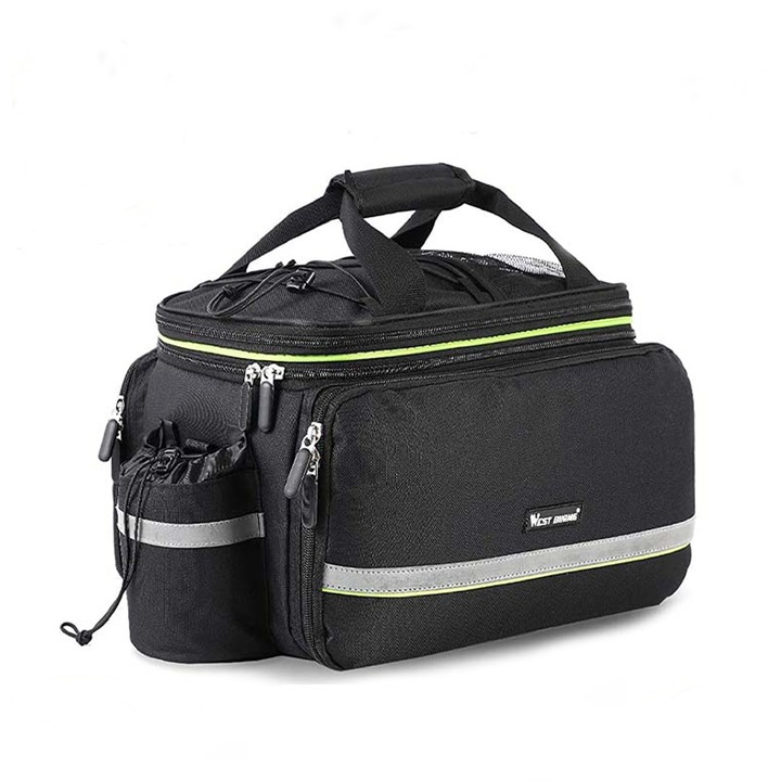 geanta pentru bicicleta, Dollcini, impermeabil, negru, verde, gri, 30x20x20 cm