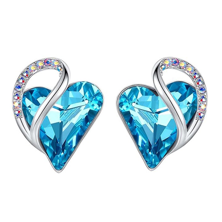 Обеци Dollcini, Светлосин камък, Сребрист