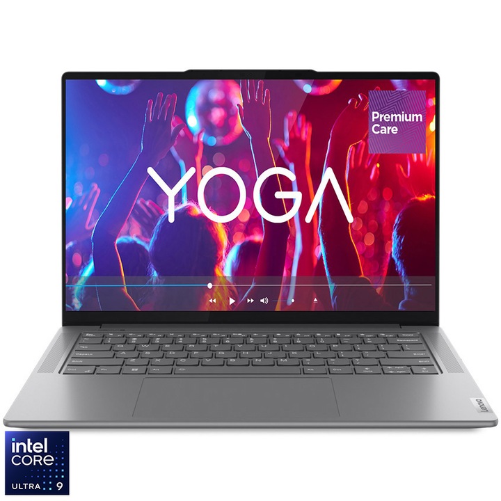 Laptop Lenovo Yoga Pro 7 14IMH9 cu procesor Intel® Core™ Ultra 9 185H pana la 5.1GHz, 14.5", 3K, IPS, 120Hz, Touch, 32GB LPDDR5x, 1TB SSD, NVIDIA® GeForce RTX™ 4060 8GB GDDR6, No OS, Luna Grey, 3y on-site, Premium Care