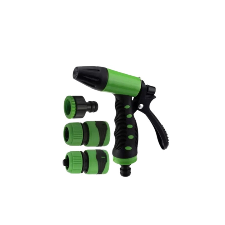 Pistol de stropire pentru furtun de gradina, jet reglabil, negru-verde