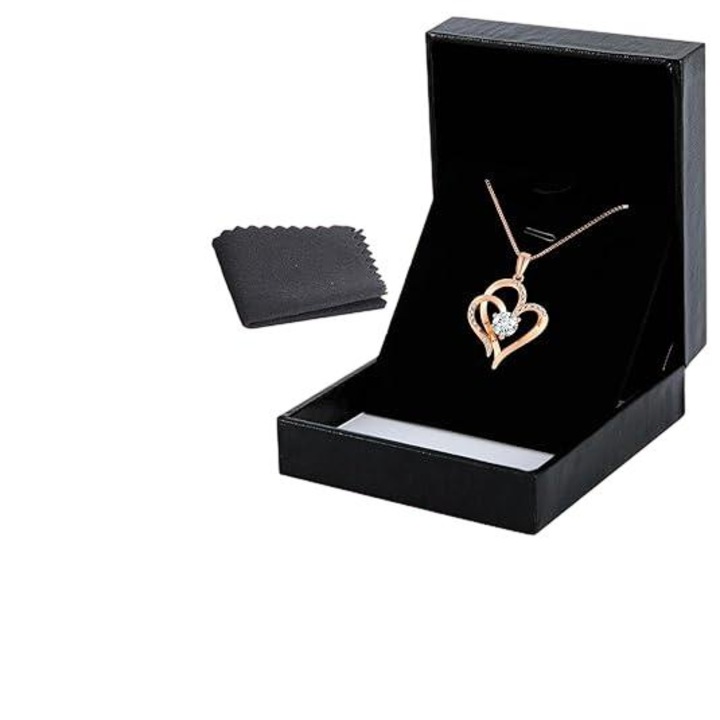 Colier dama, Argint/Zirconiu, Rose gold/Argintiu