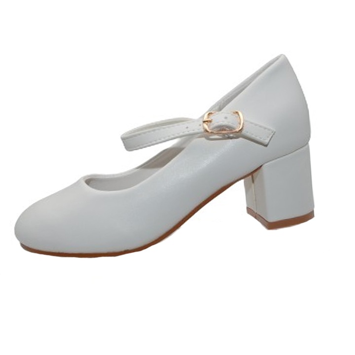 MRS M1309A Обувки за момичета на ток, бели 106822