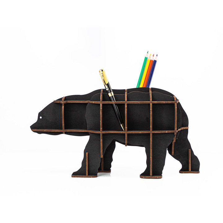 EWA 3D Puzzle, fekete medve irodaszervező, 26 db-os