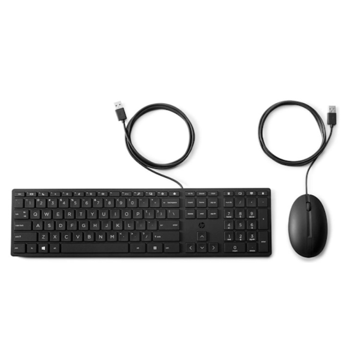 Set tastatura si mouse HP 320MK, cu fir, negru