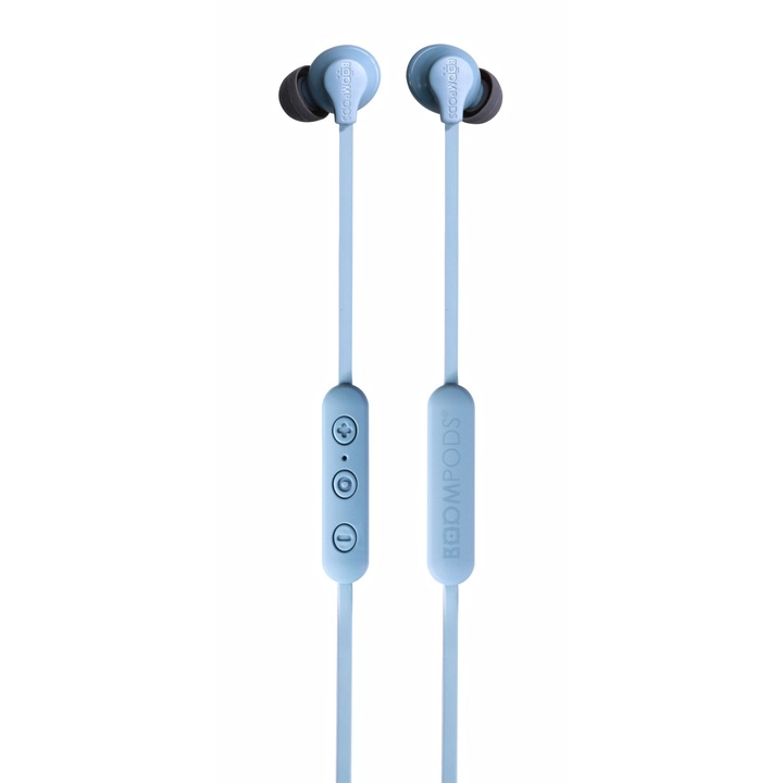Сини безжични bluetooth слушалки Boompods Sportline